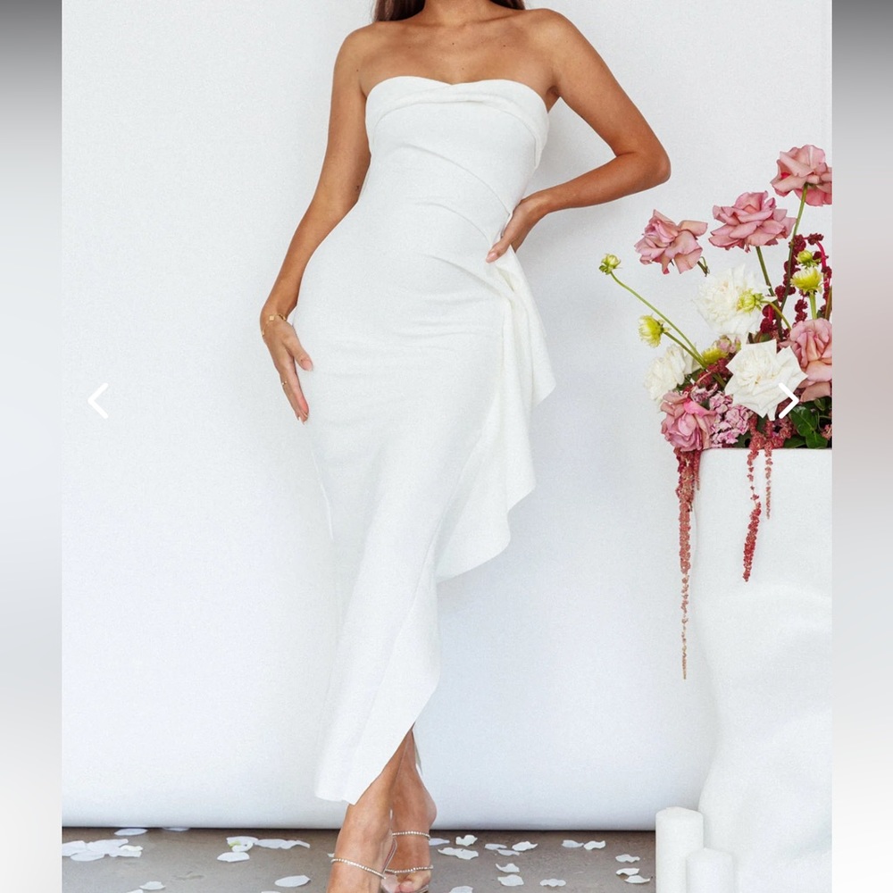Strapless white dress